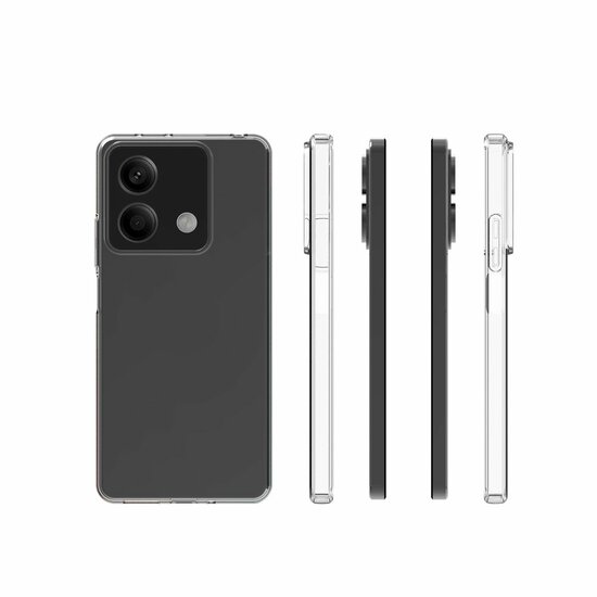 Xiaomi Redmi Note 13 5G Hoesje, MobyDefend Transparante TPU Gelcase, Volledig Doorzichtig