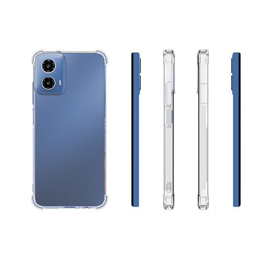 Motorola Moto G34 Hoesje - MobyDefend Transparante Shockproof TPU Backcover - Verstevigde Hoeken - Volledig Doorzichtig