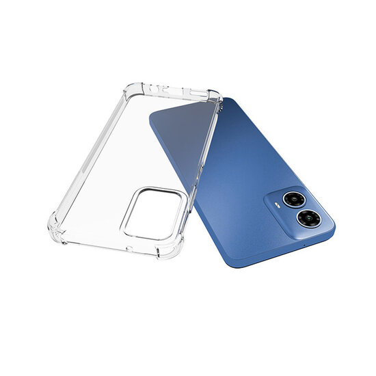 Motorola Moto G34 Hoesje, MobyDefend Transparante Shockproof TPU Gelcase, Verstevigde Hoeken, Volledig Doorzichtig