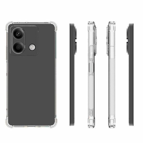 Xiaomi Redmi Note 13 5G Hoesje - MobyDefend Transparante Shockproof TPU Backcover - Verstevigde Hoeken - Volledig Doorzichtig