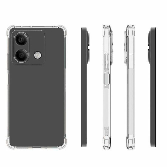 Xiaomi Redmi Note 13 5G Hoesje, MobyDefend Transparante Shockproof TPU Gelcase, Verstevigde Hoeken, Volledig Doorzichtig