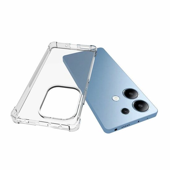 Xiaomi Redmi Note 13 Pro 4G Hoesje - MobyDefend Transparante Shockproof TPU Backcover - Verstevigde Hoeken - Volledig Doorzichtig