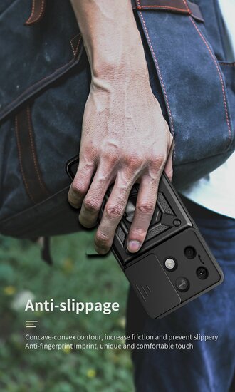 Xiaomi Redmi Note 13 5G Hoesje - MobyDefend Pantsercase Met Draaibare Ring - Zilvergrijs