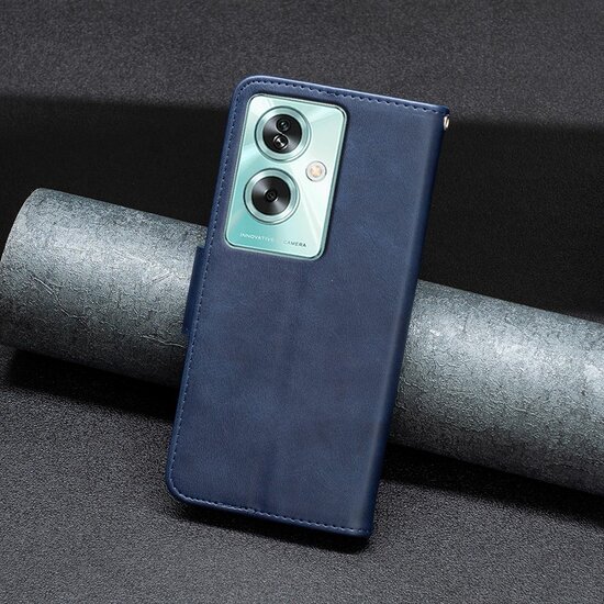 Oppo A79 / OnePlus Nord N30 SE Hoesje - MobyDefend Wallet Book Case Met Koord - Blauw