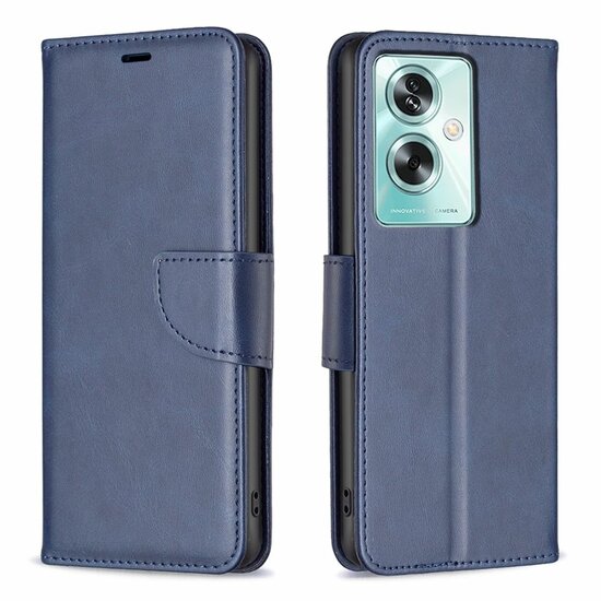 Oppo A79 / OnePlus Nord N30 SE Hoesje, MobyDefend Wallet Book Case Met Koord, Blauw