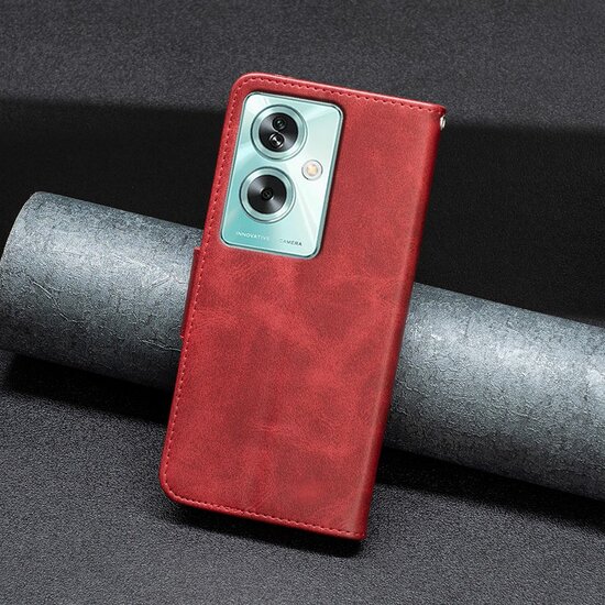 Oppo A79 / OnePlus Nord N30 SE Hoesje - MobyDefend Wallet Book Case Met Koord - Rood
