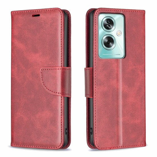 Oppo A79 / OnePlus Nord N30 SE Hoesje - MobyDefend Wallet Book Case Met Koord - Rood