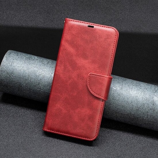 Xiaomi Redmi Note 13 Pro 4G Hoesje, MobyDefend Wallet Book Case Met Koord, Rood