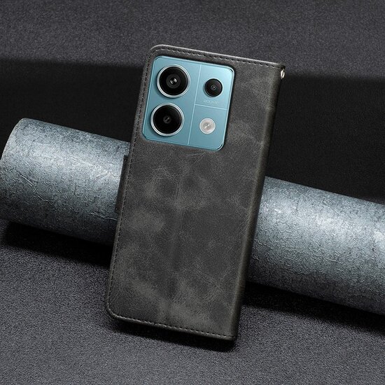 Xiaomi Redmi Note 13 Pro 4G Hoesje - MobyDefend Wallet Book Case Met Koord - Zwart