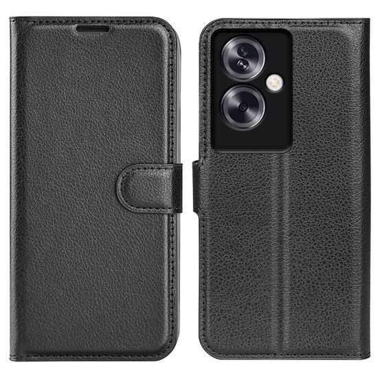 Oppo A79 / OnePlus Nord N30 SE Hoesje, MobyDefend Kunstleren Wallet Book Case (Sluiting Voorkant), Zwart