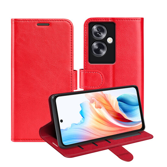 Oppo A79 / OnePlus Nord N30 SE Hoesje, MobyDefend Wallet Book Case (Sluiting Achterkant), Rood