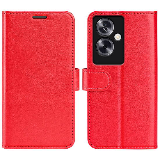 Oppo A79 / OnePlus Nord N30 SE Hoesje - MobyDefend Wallet Book Case (Sluiting Achterkant) - Rood