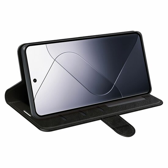 Xiaomi 14 Hoesje - MobyDefend Wallet Book Case (Sluiting Achterkant) - Zwart
