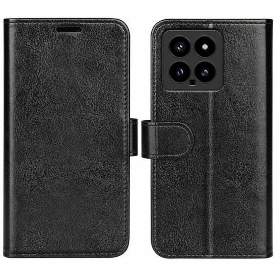 Xiaomi 14 Hoesje - MobyDefend Wallet Book Case (Sluiting Achterkant) - Zwart