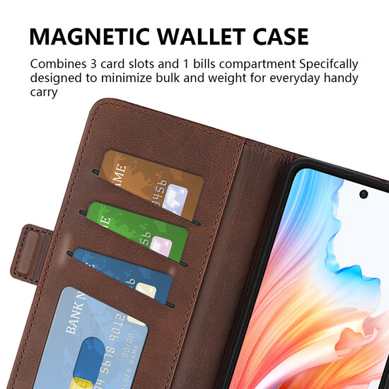 Oppo A79 / OnePlus Nord N30 SE Hoesje - MobyDefend Luxe Wallet Book Case (Sluiting Zijkant) - Bruin