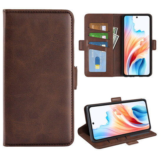 Oppo A79 / OnePlus Nord N30 SE Hoesje - MobyDefend Luxe Wallet Book Case (Sluiting Zijkant) - Bruin