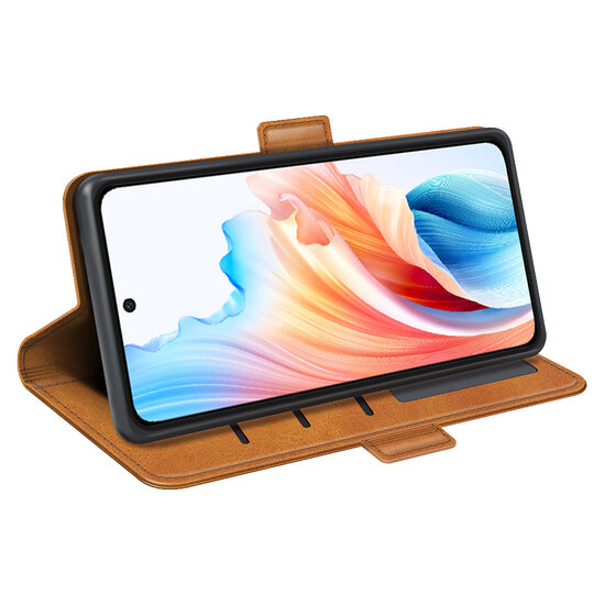 Oppo A79 / OnePlus Nord N30 SE Hoesje - MobyDefend Luxe Wallet Book Case (Sluiting Zijkant) - Lichtbruin