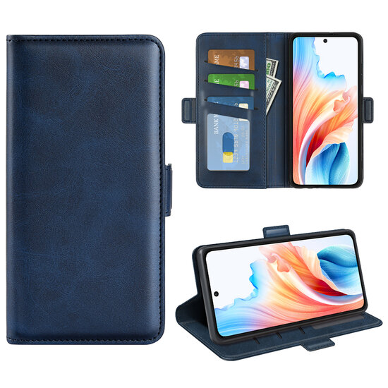 Oppo A79 / OnePlus Nord N30 SE Hoesje - MobyDefend Luxe Wallet Book Case (Sluiting Zijkant) - Blauw