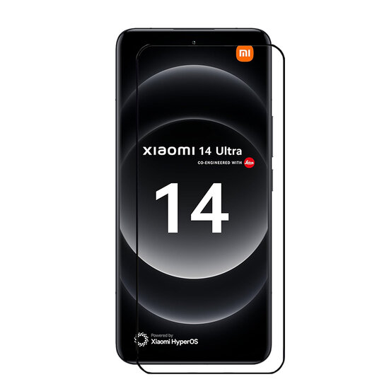Xiaomi 14 Ultra Screenprotector - MobyDefend Screensaver Met Zwarte Randen - Gehard Glas