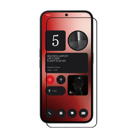 2-Pack Nothing Phone (2a) Screenprotectors - MobyDefend Screensavers Met Zwarte Randen - Gehard Glas 