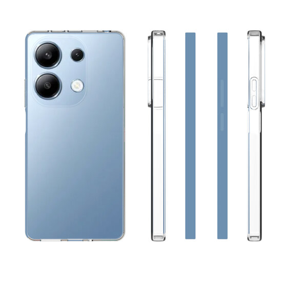 Xiaomi Redmi Note 13 Pro 4G Hoesje, MobyDefend Transparante TPU Gelcase, Volledig Doorzichtig