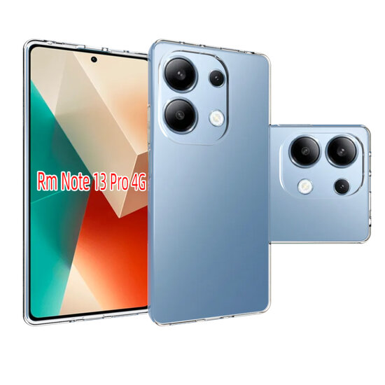 Xiaomi Redmi Note 13 Pro 4G Hoesje, MobyDefend Transparante TPU Gelcase, Volledig Doorzichtig