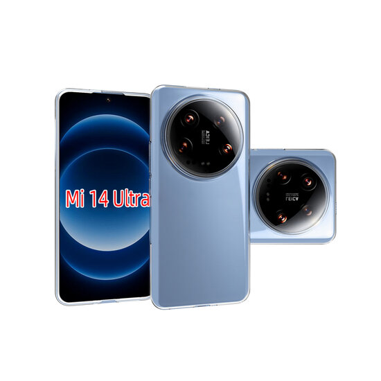 Xiaomi 14 Ultra Hoesje, MobyDefend Transparante TPU Gelcase, Volledig Doorzichtig