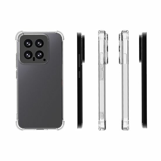 Xiaomi 14 Hoesje - MobyDefend Transparante Shockproof TPU Backcover - Verstevigde Hoeken - Volledig Doorzichtig