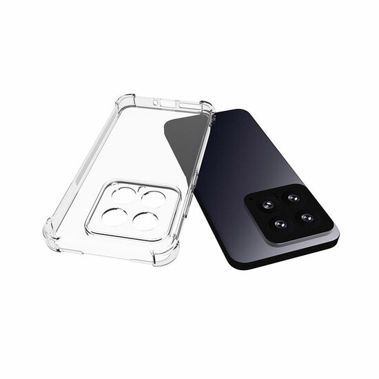 Xiaomi 14 Hoesje - MobyDefend Transparante Shockproof TPU Backcover - Verstevigde Hoeken - Volledig Doorzichtig