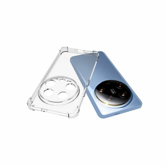 Xiaomi 14 Ultra Hoesje - MobyDefend Transparante Shockproof TPU Backcover - Verstevigde Hoeken - Volledig Doorzichtig