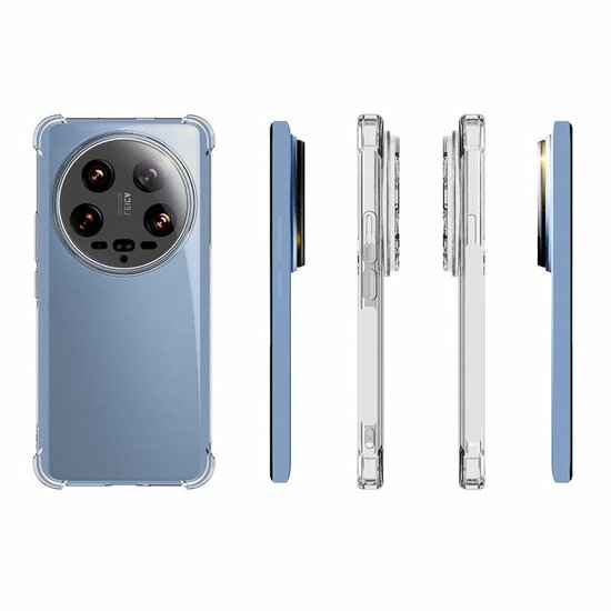 Xiaomi 14 Ultra Hoesje - MobyDefend Transparante Shockproof TPU Backcover - Verstevigde Hoeken - Volledig Doorzichtig