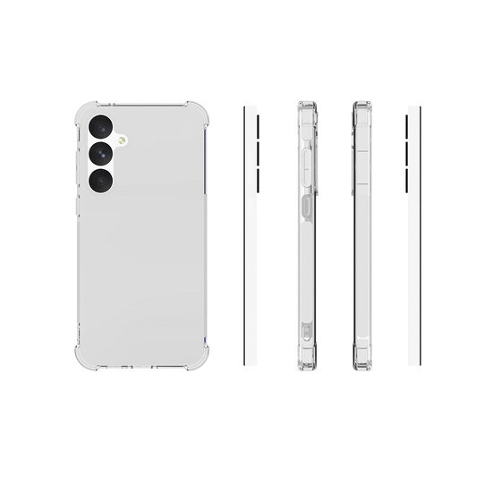 Samsung Galaxy A55 Hoesje, MobyDefend Transparante Shockproof TPU Gelcase, Verstevigde Hoeken, Volledig Doorzichtig