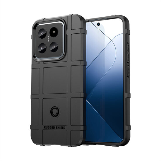 Xiaomi 14 Hoesje, Rugged Shield TPU Gelcase, Zwart