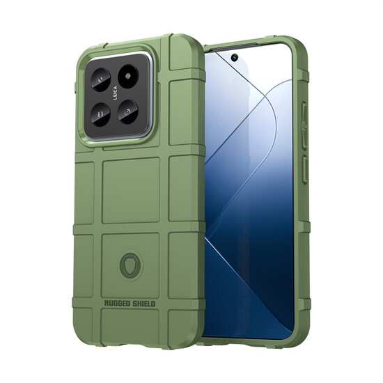 Xiaomi 14 Hoesje - Mobydefend Rugged Shield TPU Backcover - Groen
