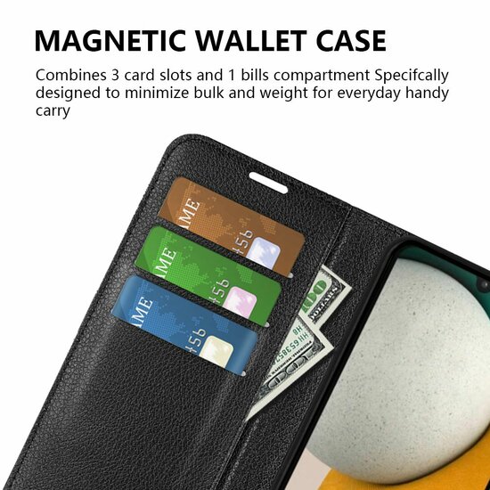 Samsung Galaxy A35 Hoesje, MobyDefend Kunstleren Wallet Book Case (Sluiting Voorkant), Zwart