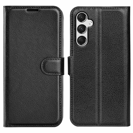 Samsung Galaxy A15 Hoesje, MobyDefend Kunstleren Wallet Book Case (Sluiting Voorkant), Zwart