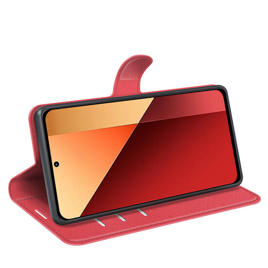 Xiaomi Redmi Note 13 Pro 4G Hoesje - MobyDefend Kunstleren Wallet Book Case (Sluiting Voorkant) - Rood