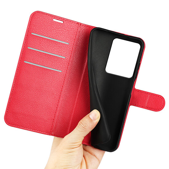 Xiaomi Redmi Note 13 Pro 4G Hoesje - MobyDefend Kunstleren Wallet Book Case (Sluiting Voorkant) - Rood