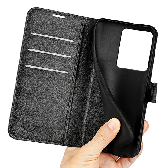 Xiaomi Redmi Note 13 Pro 4G Hoesje - MobyDefend Kunstleren Wallet Book Case (Sluiting Voorkant) - Zwart