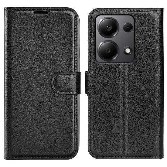 Xiaomi Redmi Note 13 Pro 4G Hoesje, MobyDefend Kunstleren Wallet Book Case (Sluiting Voorkant), Zwart
