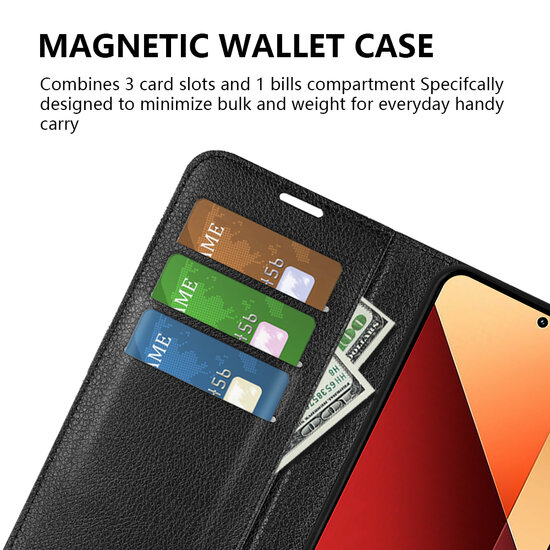 Xiaomi Redmi Note 13 Pro 4G Hoesje - MobyDefend Kunstleren Wallet Book Case (Sluiting Voorkant) - Bruin