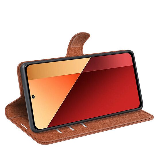 Xiaomi Redmi Note 13 Pro 4G Hoesje - MobyDefend Kunstleren Wallet Book Case (Sluiting Voorkant) - Bruin
