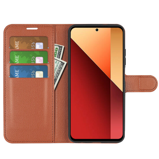 Xiaomi Redmi Note 13 Pro 4G Hoesje, MobyDefend Kunstleren Wallet Book Case (Sluiting Voorkant), Bruin