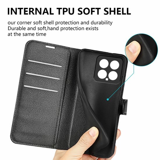 Xiaomi 14 Hoesje - MobyDefend Kunstleren Wallet Book Case (Sluiting Voorkant) - Bruin