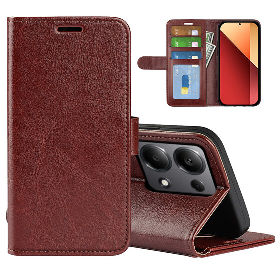 Xiaomi Redmi Note 13 Pro 4G Hoesje - MobyDefend Wallet Book Case (Sluiting Achterkant) - Bruin