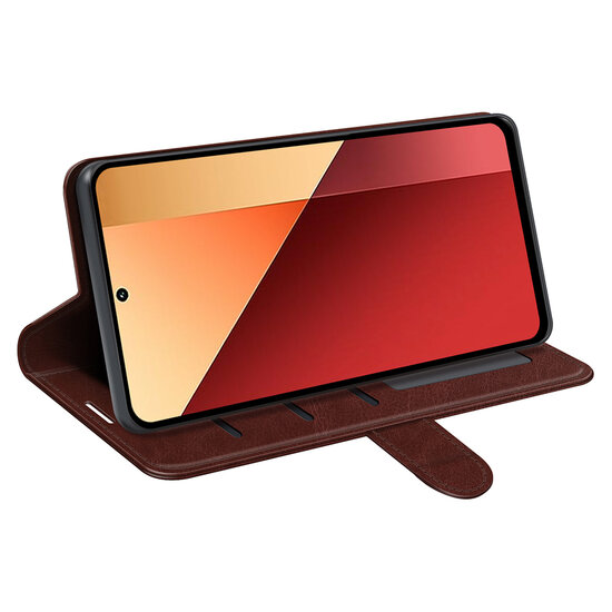 Xiaomi Redmi Note 13 Pro 4G Hoesje - MobyDefend Wallet Book Case (Sluiting Achterkant) - Bruin