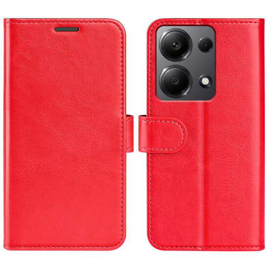 Xiaomi Redmi Note 13 Pro 4G Hoesje, MobyDefend Wallet Book Case (Sluiting Achterkant), Rood