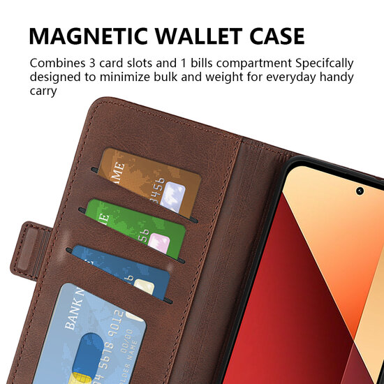Xiaomi Redmi Note 13 Pro 4G Hoesje, MobyDefend Luxe Wallet Book Case (Sluiting Zijkant), Zwart