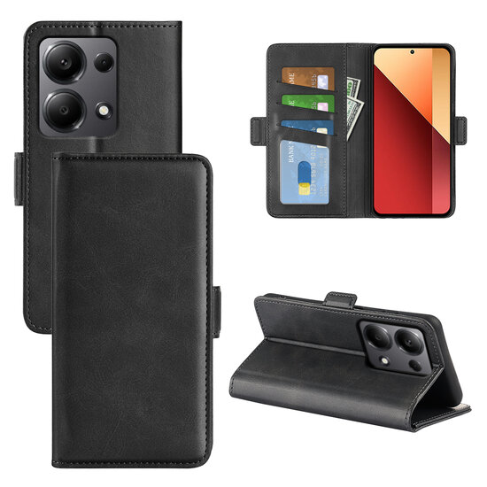 Xiaomi Redmi Note 13 Pro 4G Hoesje, MobyDefend Luxe Wallet Book Case (Sluiting Zijkant), Zwart