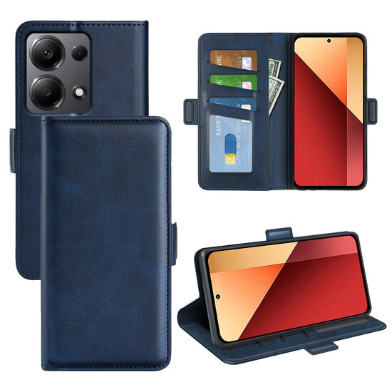Xiaomi Redmi Note 13 Pro 4G Hoesje - MobyDefend Luxe Wallet Book Case (Sluiting Zijkant) - Blauw